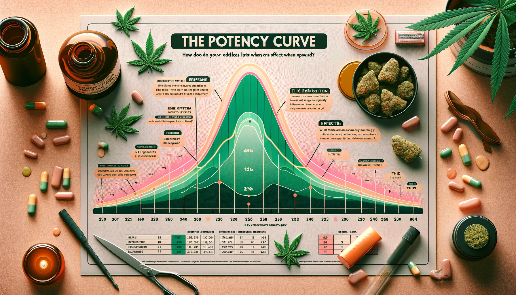 An image depicting the potency curve of a THC edible