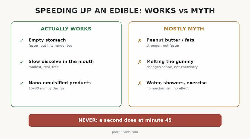Chart showing which edible speed-up tricks work and which are myths